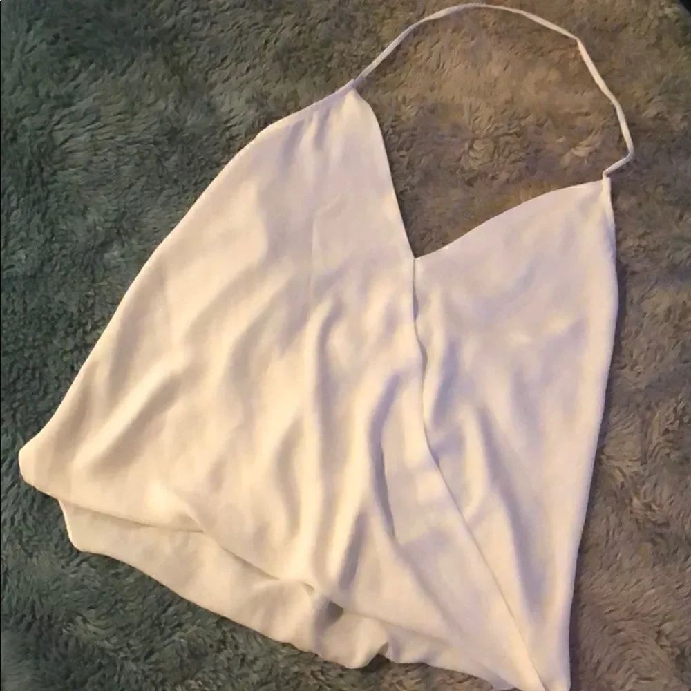 Olivaceous White Halter New Beautiful Top - Medium